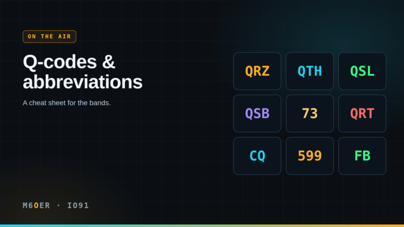 Q-codes and abbreviations: a cheat sheet for the bands